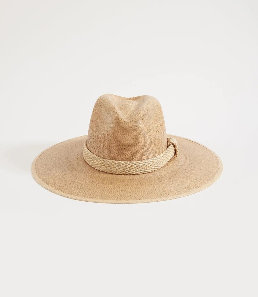 Accessories * | Karen Kane Wide Brim Palm Leaf Hat Tan