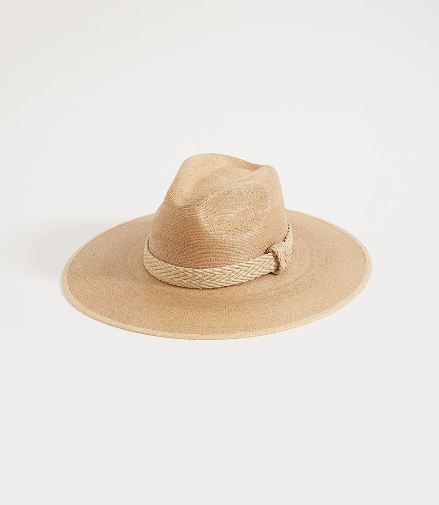 Accessories * | Karen Kane Wide Brim Palm Leaf Hat Tan