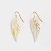 Accessories * | Karen Kane Horn Leaf Earrings White