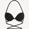 Bras * | Shape-Allure Black T-Shirt Multiway Bra With Chantilly Lace