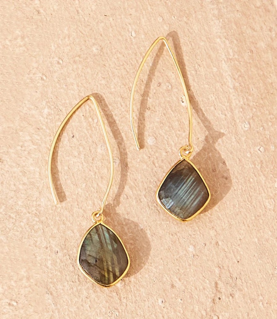 Accessories * | Karen Kane Gemstone Drop Earrings Labradorite