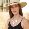 Accessories * | Karen Kane Wide Brim Gambler Hat Natural