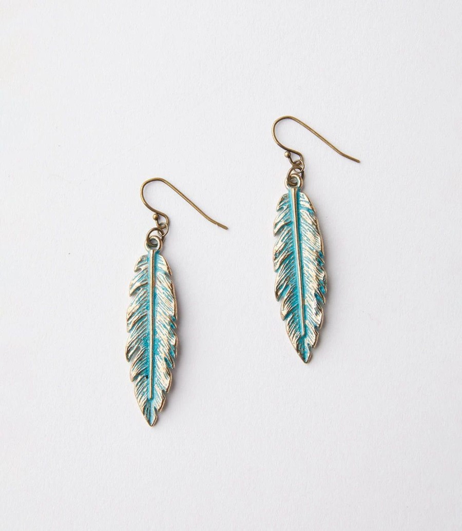 Accessories * | Karen Kane Feather Earrings Turquoise