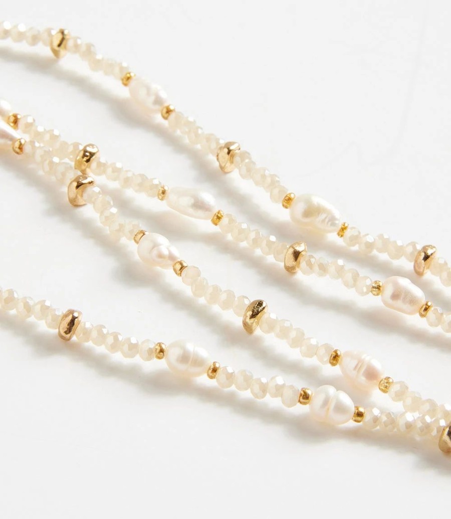 Accessories * | Karen Kane Gemstone And Pearl Bracelet Champagne