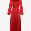 Sleepwear * | Silk Long Robe In Garnet