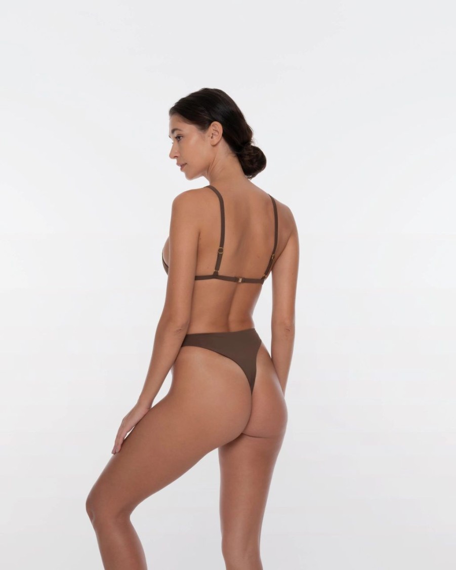 Bottoms * | Sculpt Swim Rosedale Mocha Bottom