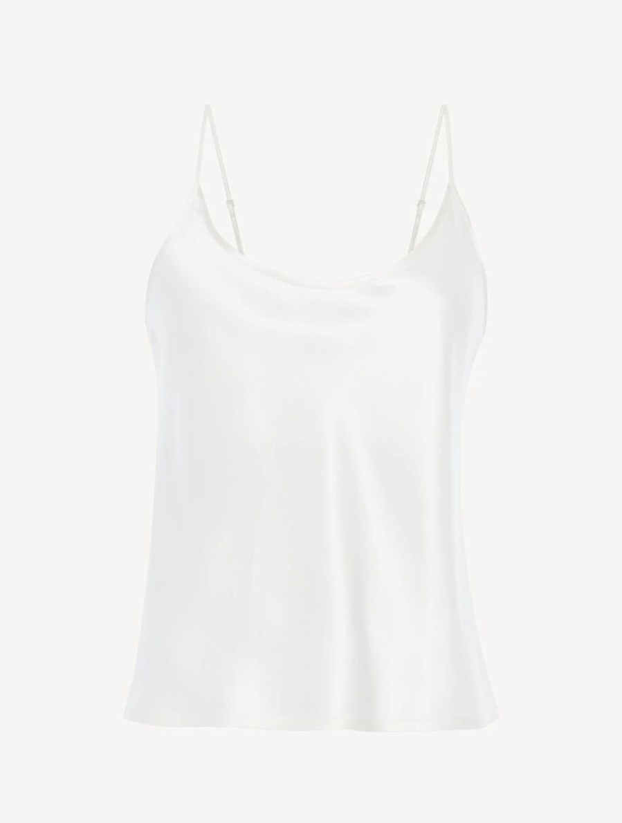 Sleepwear * | White Silk Camisole