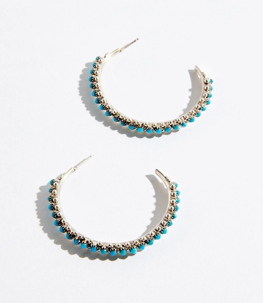 Accessories * | Karen Kane Hoop Earrings Turquoise