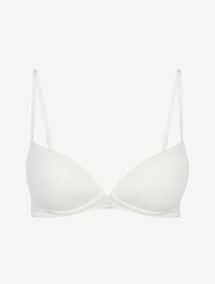 Bras * | Maison Contouring Push-Up Bra In Off-White Stretch Tulle