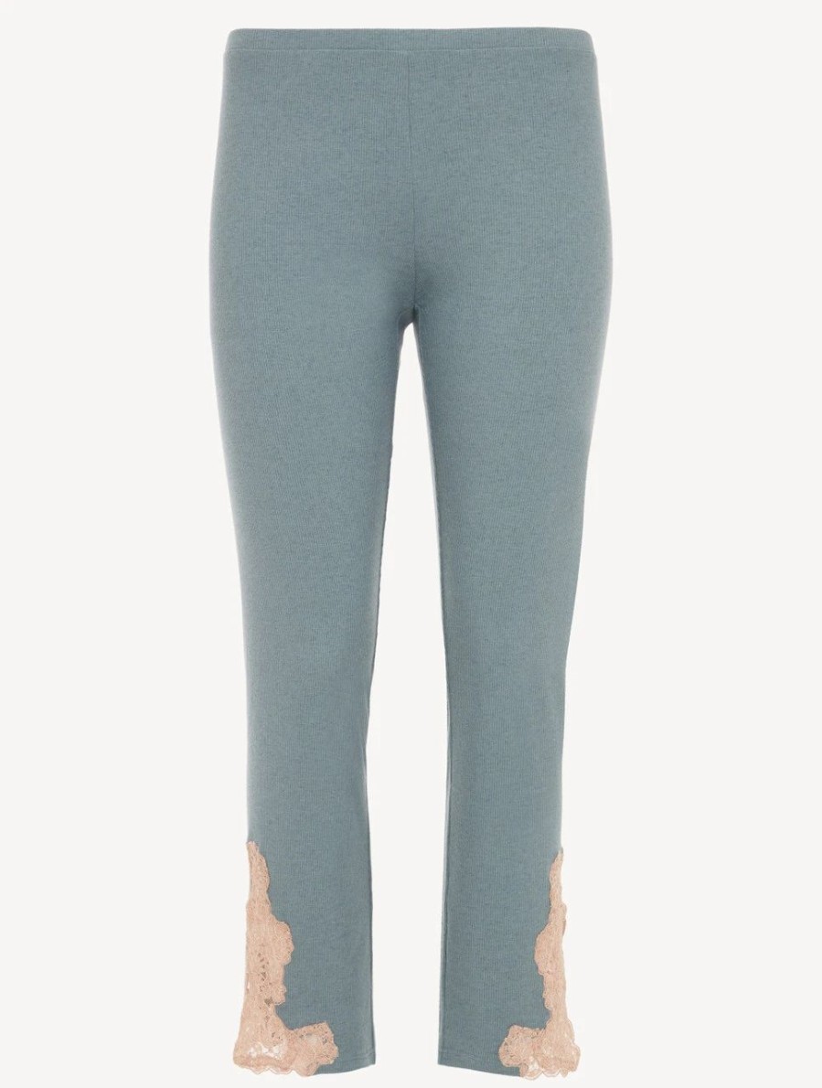 Sleepwear * | Angel Kiss Cashmere Blend Ribbed Trousers In Sleepy Dream With Frastaglio