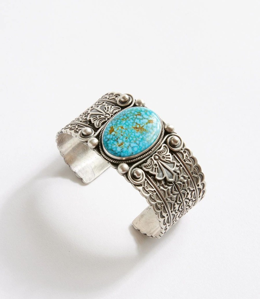 Accessories * | Karen Kane Oval Stone Cuff Bracelet Turquoise