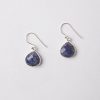 Accessories * | Karen Kane Gemstone Pear Drop Earrings White Rhodium Sapphire Blue