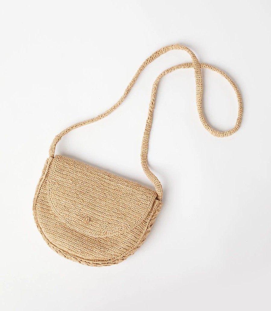 Accessories * | Karen Kane Raffia Crossbody Bag Natural