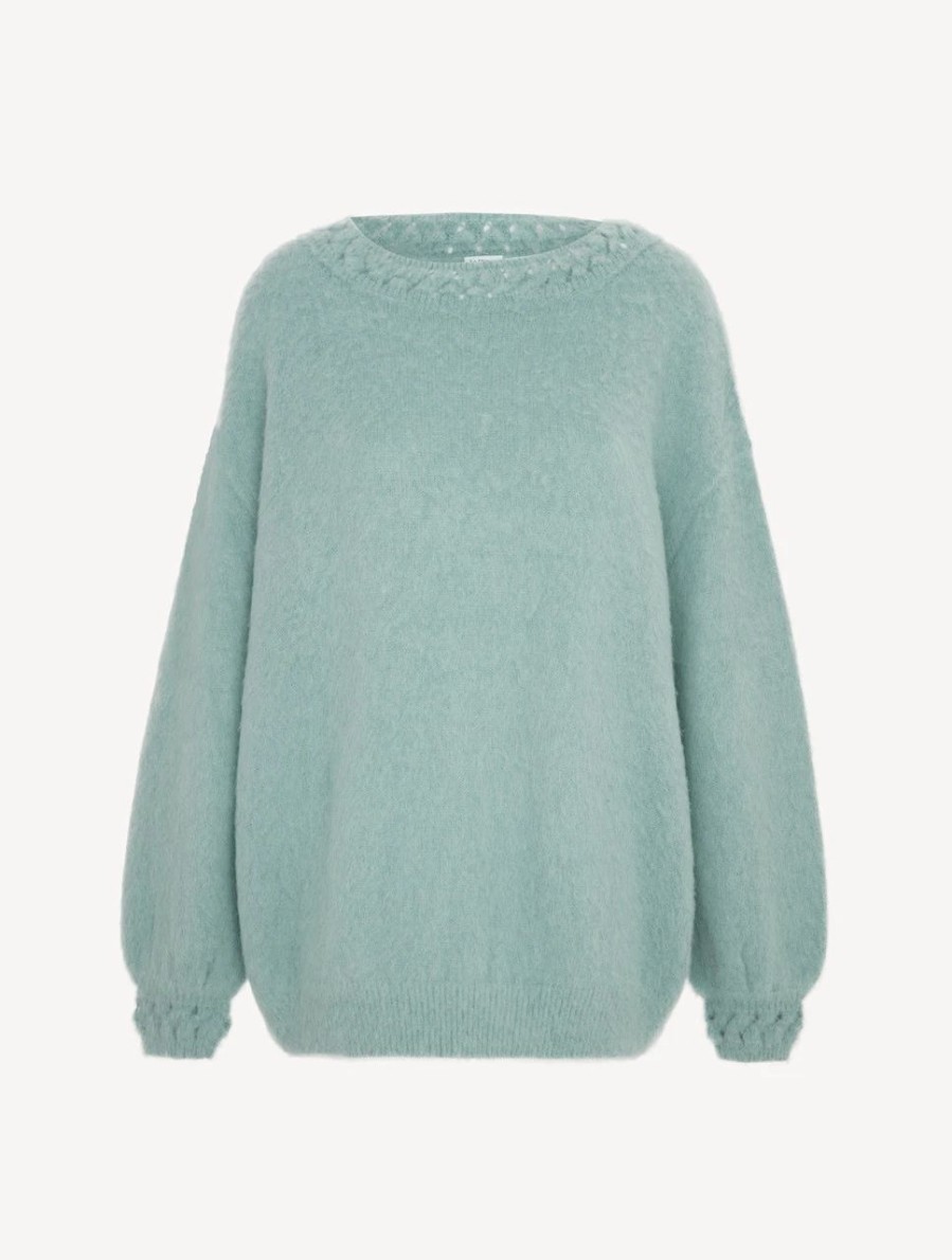 Sleepwear * | Fluffy Cocoon Alpaca Blend Sweater In Almond Green