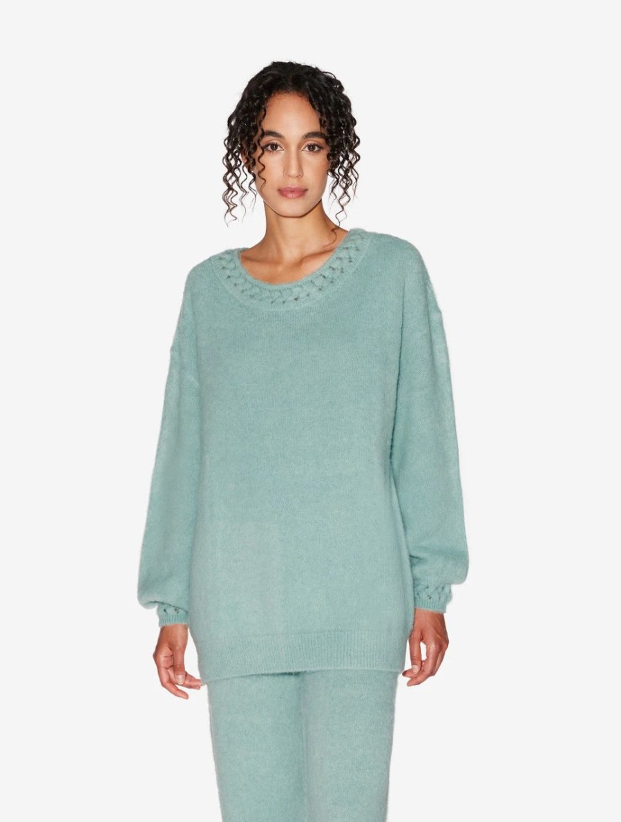 Sleepwear * | Fluffy Cocoon Alpaca Blend Sweater In Almond Green