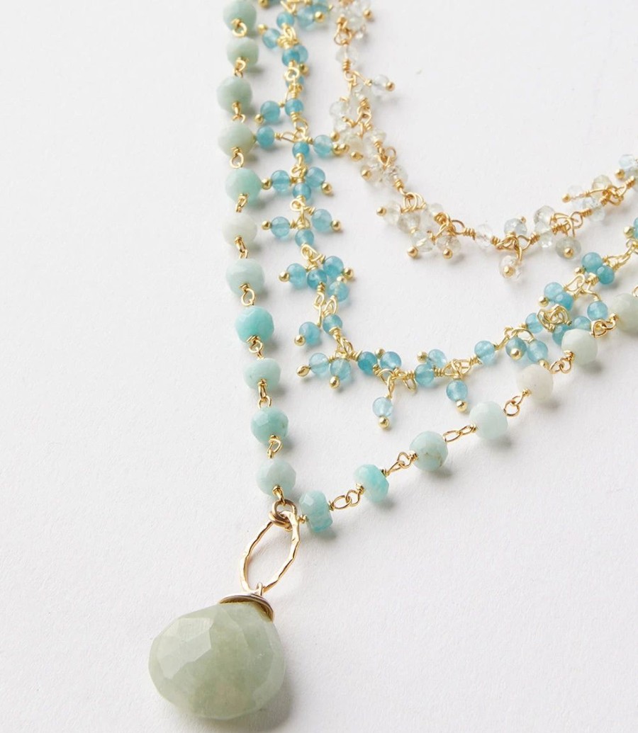 Accessories * | Karen Kane Multistrand Marine Pendant Necklace Aqua