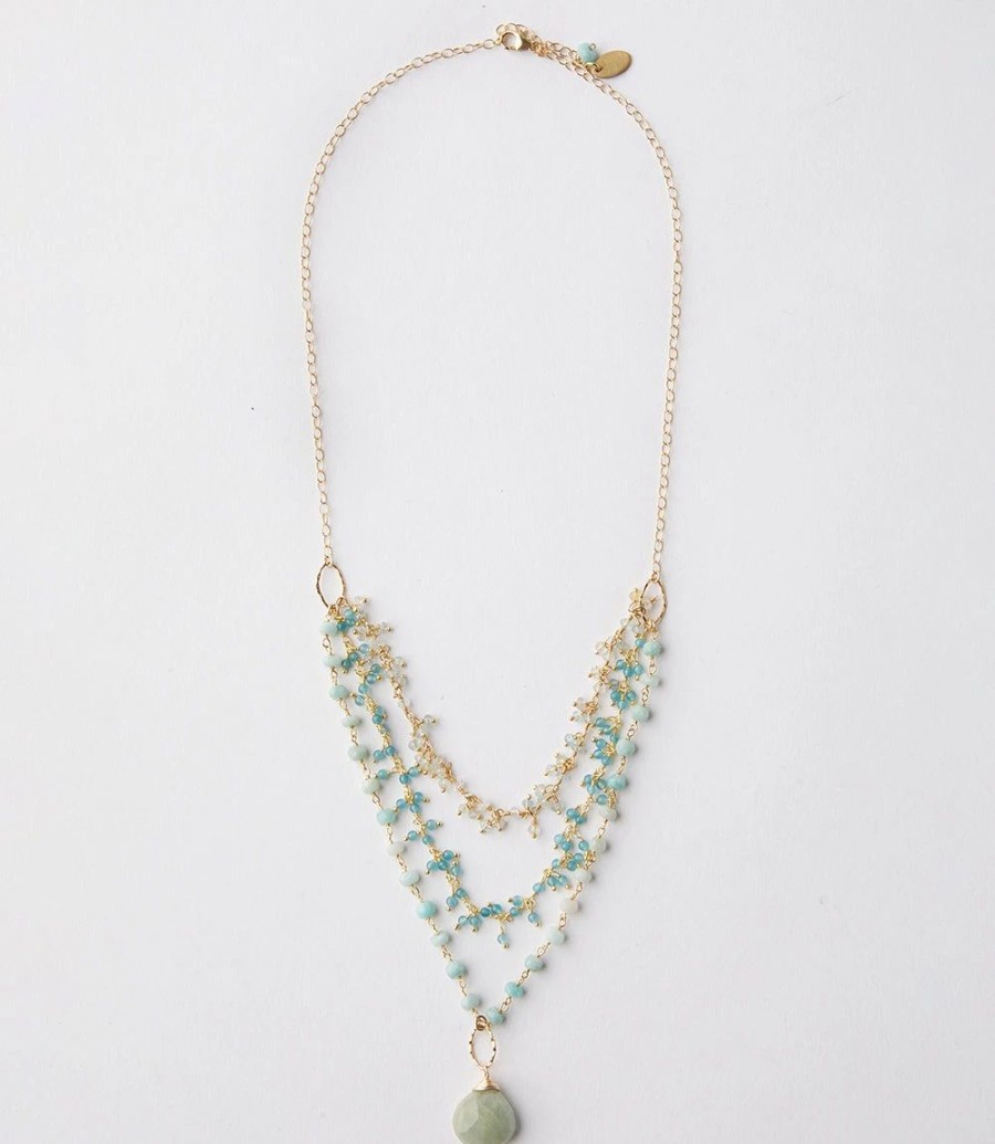 Accessories * | Karen Kane Multistrand Marine Pendant Necklace Aqua