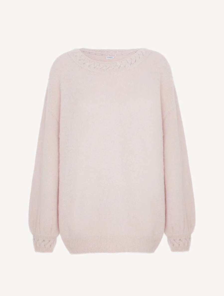 Sleepwear * | Fluffy Cocoon Alpaca Blend Sweater In Powder Pink