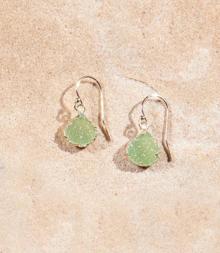 Accessories * | Karen Kane Druzy Crystal Earrings Green