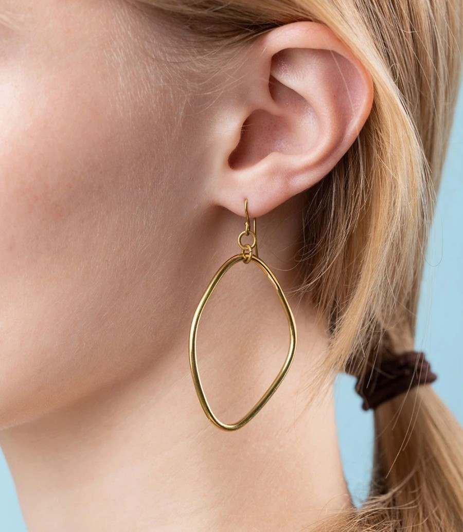 Accessories * | Karen Kane Kenyan Iconoclast Hoop Earrings Gold