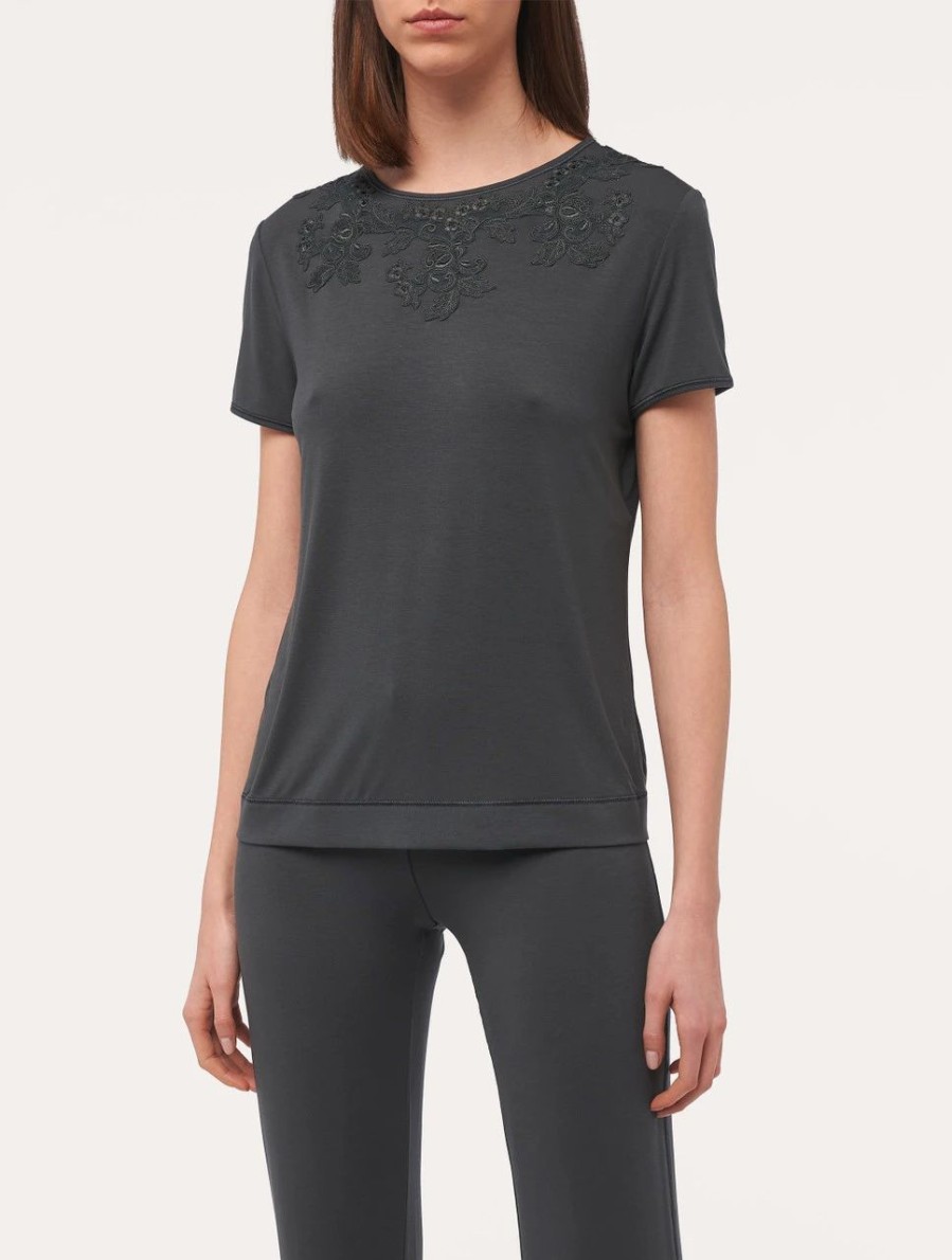 Sleepwear * | Maison@Home T-Shirt In Charcoal Grey