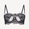 Bras * | Petit Macrame Underwired Long Line Bra In Black