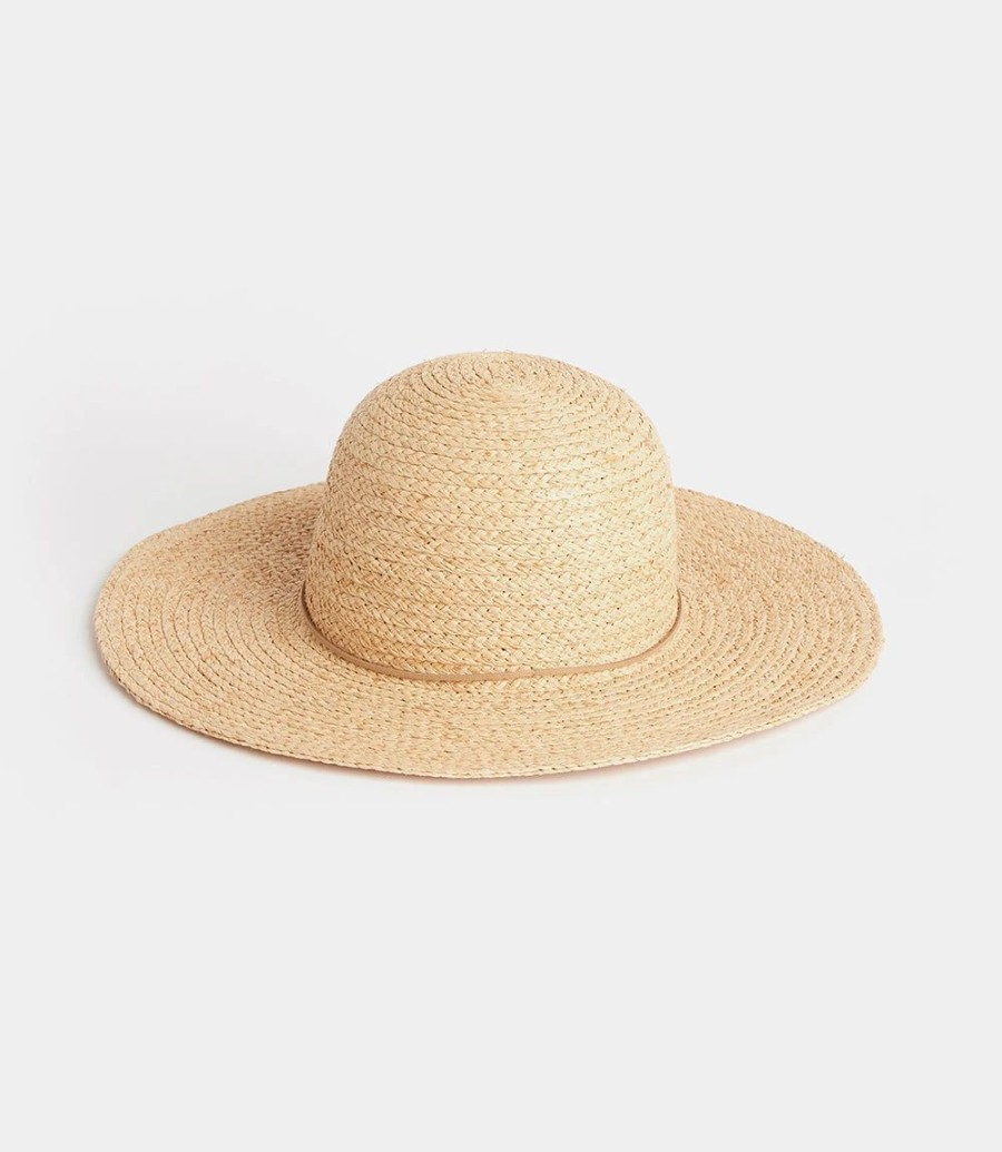 Accessories * | Karen Kane Contrast Tie Raffia Hat Natural