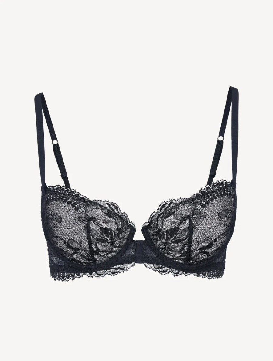 Bras * | Brigitta Lace Balconette Bra In Black