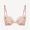 Bras * | Maison Pink Silk Push-Up Bra With Frastaglio