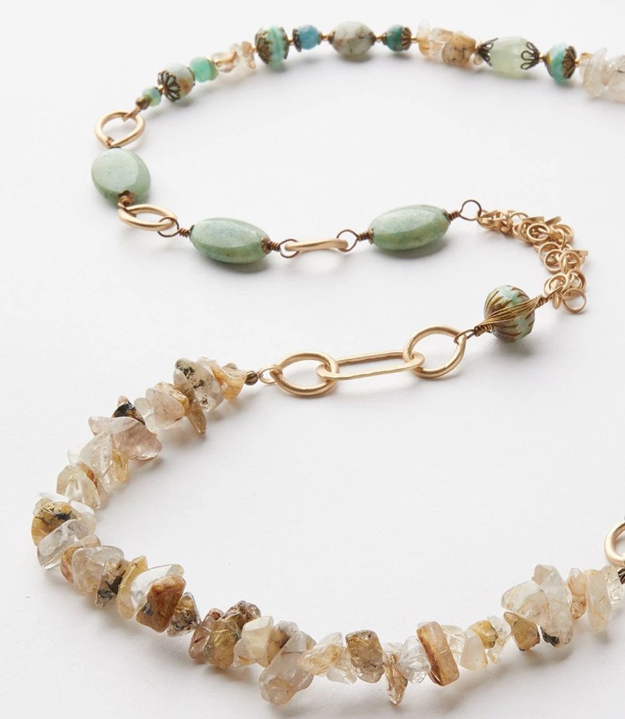 Accessories * | Karen Kane Beaded Quartz Necklace Aqua