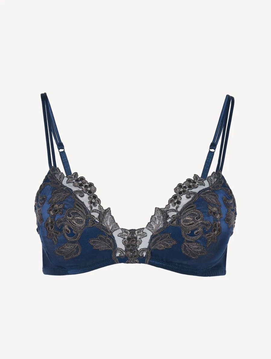 Bras * | Maison Blue Silk Triangle Bra With Frastaglio