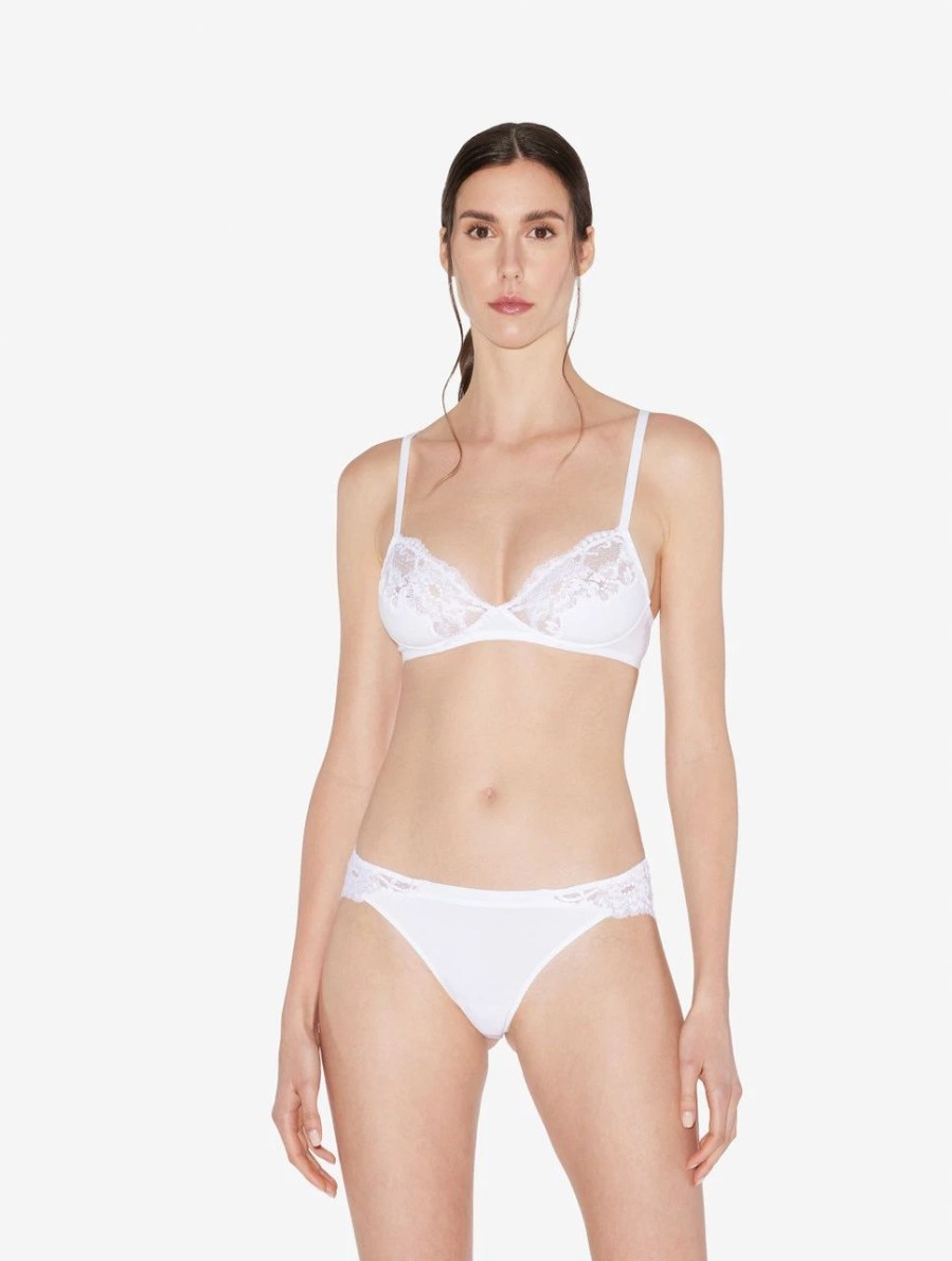 Bras * | Souple White Cotton Non-Wired Bra