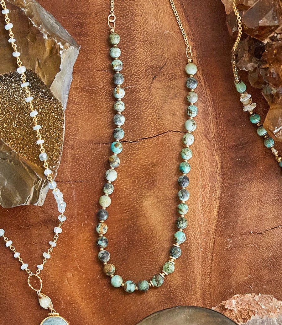 Accessories * | Karen Kane Beaded Necklace Turquoise