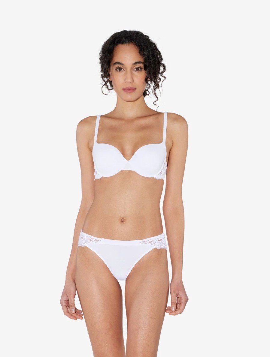 Bras * | Souple White Cotton T-Shirt Bra