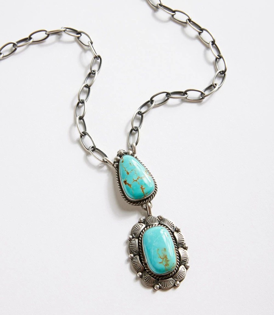 Accessories * | Karen Kane Double Pendant Necklace Turquoise