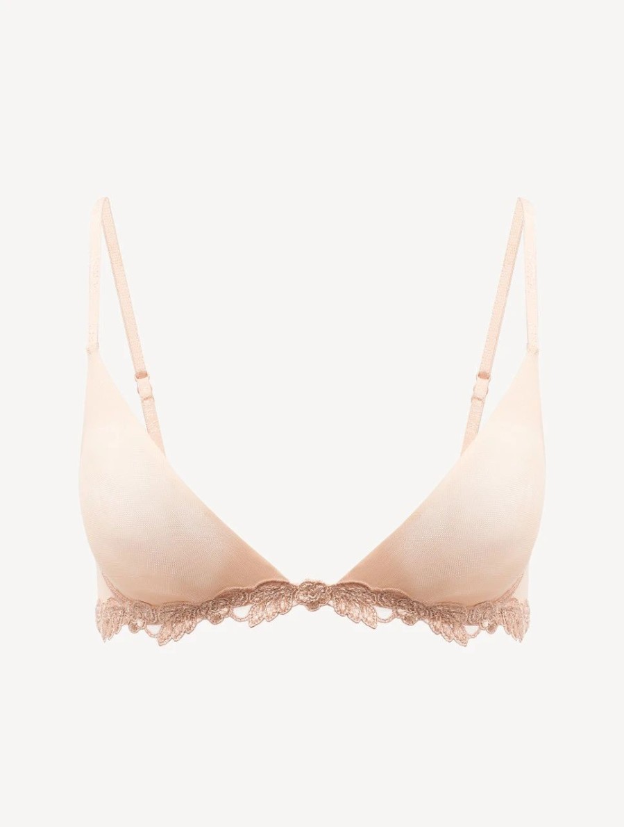 Bras * | Maison Contouring Triangle Bra In Sand Stretch Tulle