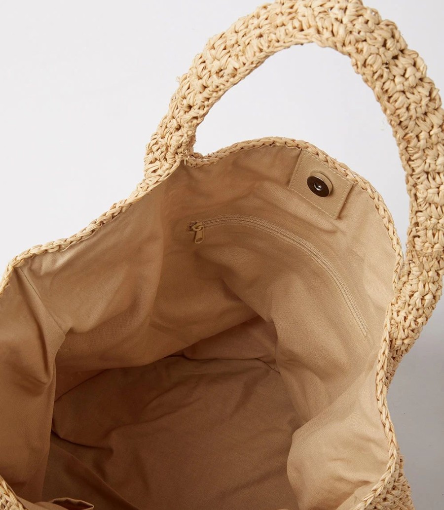 Accessories * | Karen Kane Raffia Tote Bag Natural