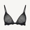 Bras * | Maison Contouring Triangle Bra In Sheer Black Stretch Tulle