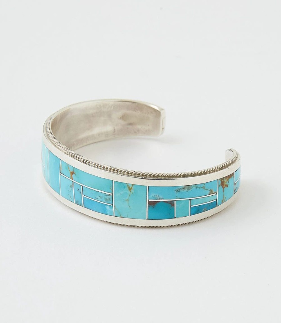 Accessories * | Karen Kane Sterling Silver Inlay Cuff Bracelet Turquoise