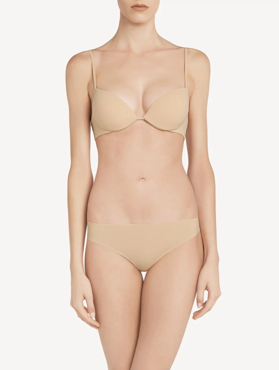 Bras * | Second Skin Latte-Coloured Underwired Padded Push-Up Bra