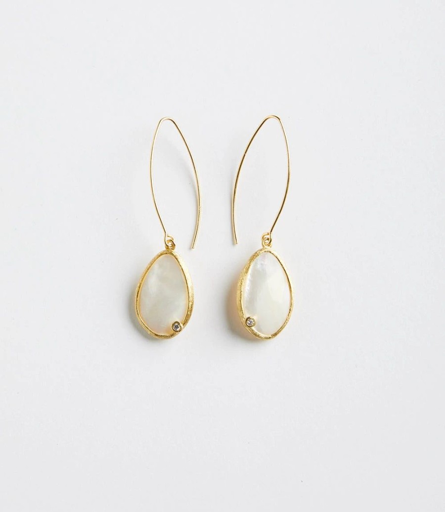 Accessories * | Karen Kane Teardrop Earrings Mother Of Pearl