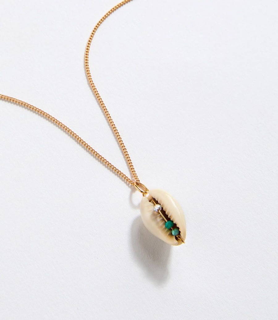 Accessories * | Karen Kane Shell Pendant Necklace Gold