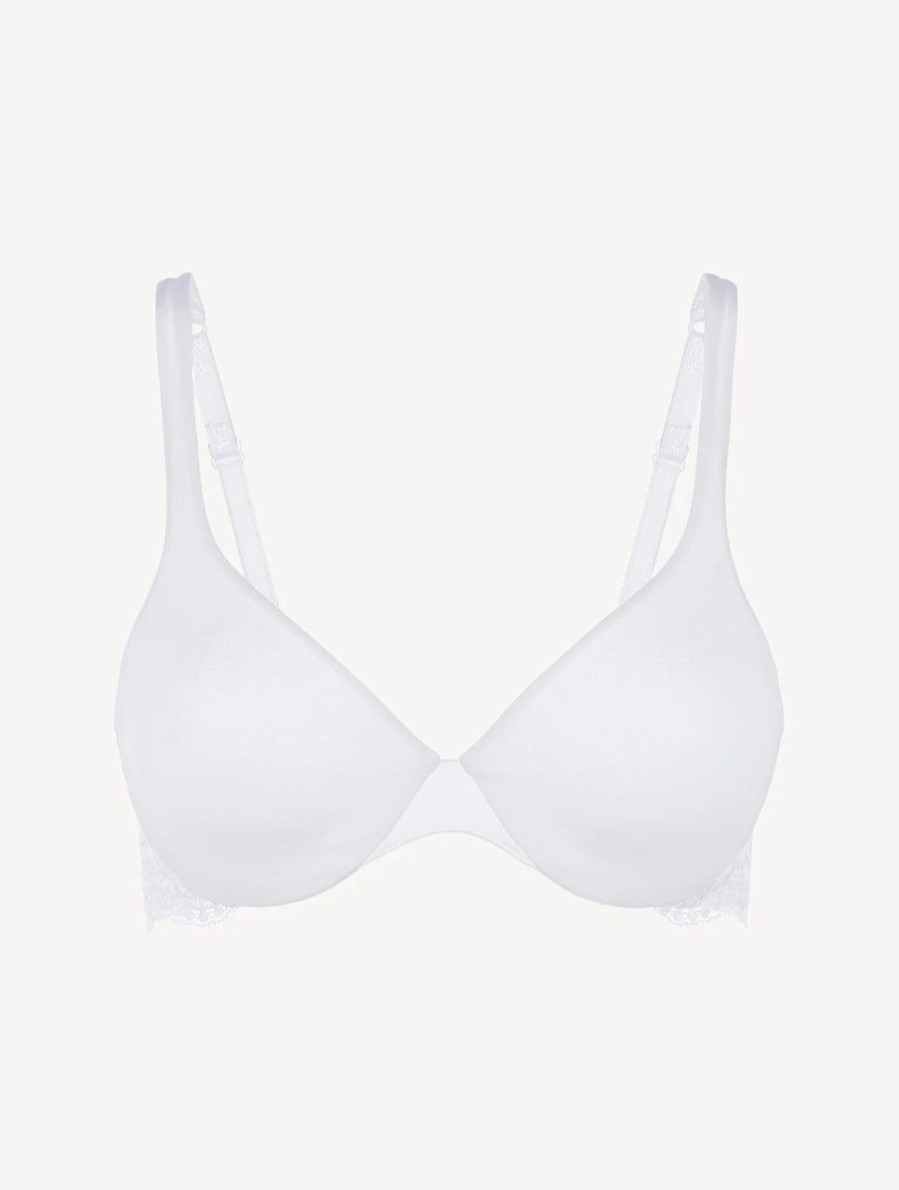 Bras * | Souple White Lace And Cotton Underwired Bra