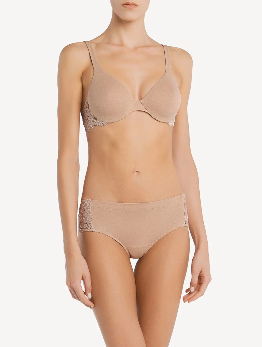 Bras * | Souple Nude Lace And Cotton Underwired Bra