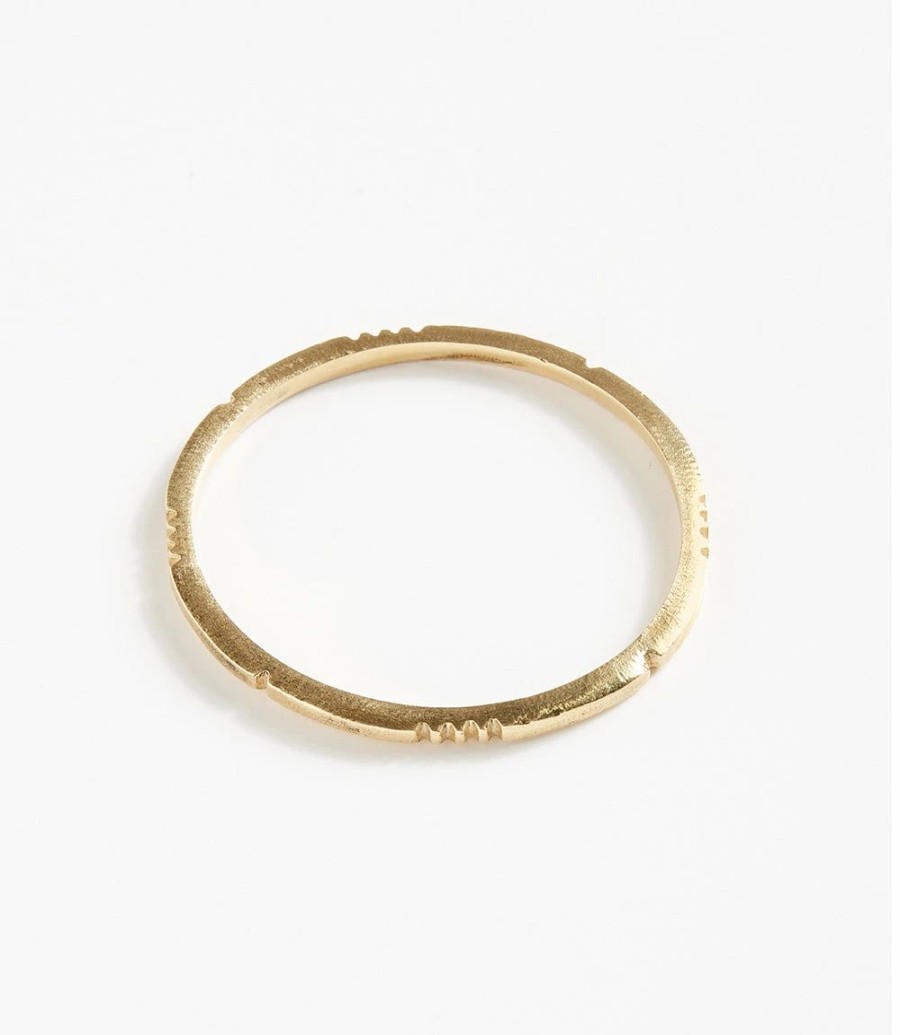 Accessories * | Karen Kane Carved Bangle Bracelet Gold