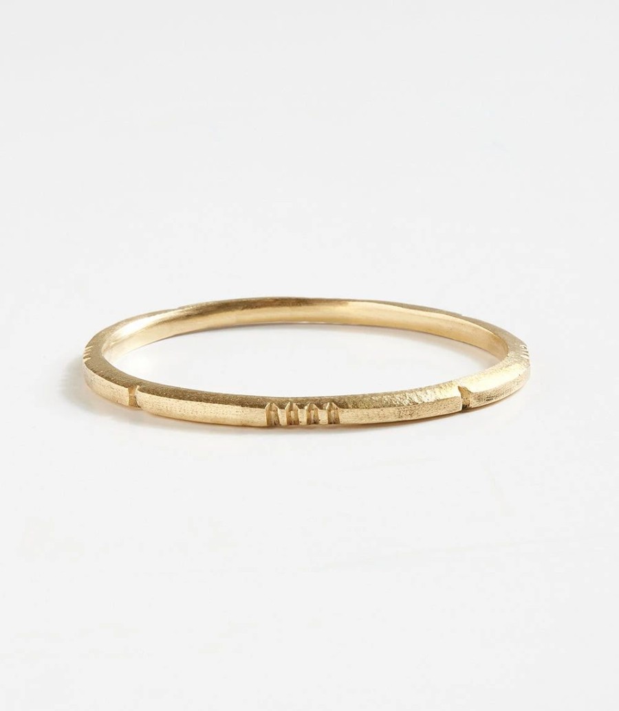 Accessories * | Karen Kane Carved Bangle Bracelet Gold