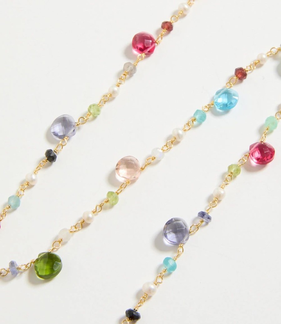 Accessories * | Karen Kane Beaded Gemstone Necklace Multi Color