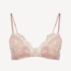 Bras * | Maison Powder Pink Silk Triangle Bra With Frastaglio