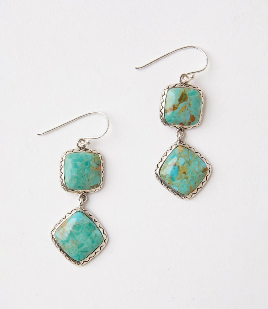 Accessories * | Karen Kane Double Drop Earrings Turquoise