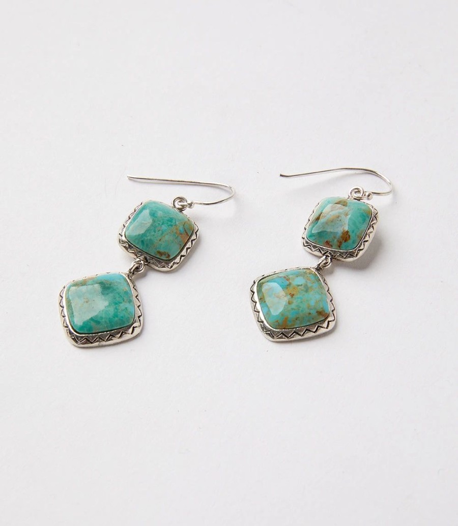 Accessories * | Karen Kane Double Drop Earrings Turquoise